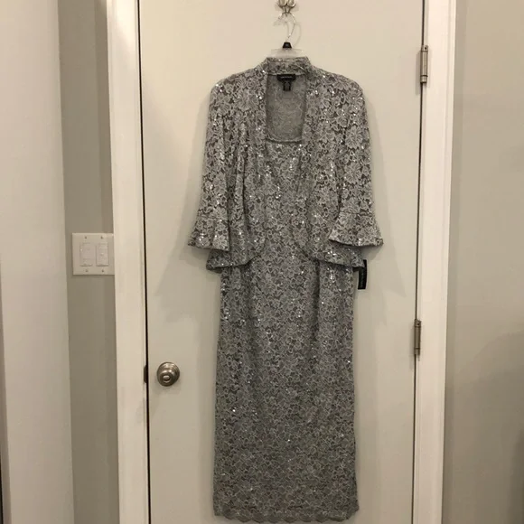 R & M Richards | Dresses | Rm Richards Silver Lace Sequined 2 Piece Jacket Dress Nwt | Poshmark R & M Richards | Dresses | Rm Richards Silver Lace Sequined 2 Piece Jacket Dress Nwt | Poshmark